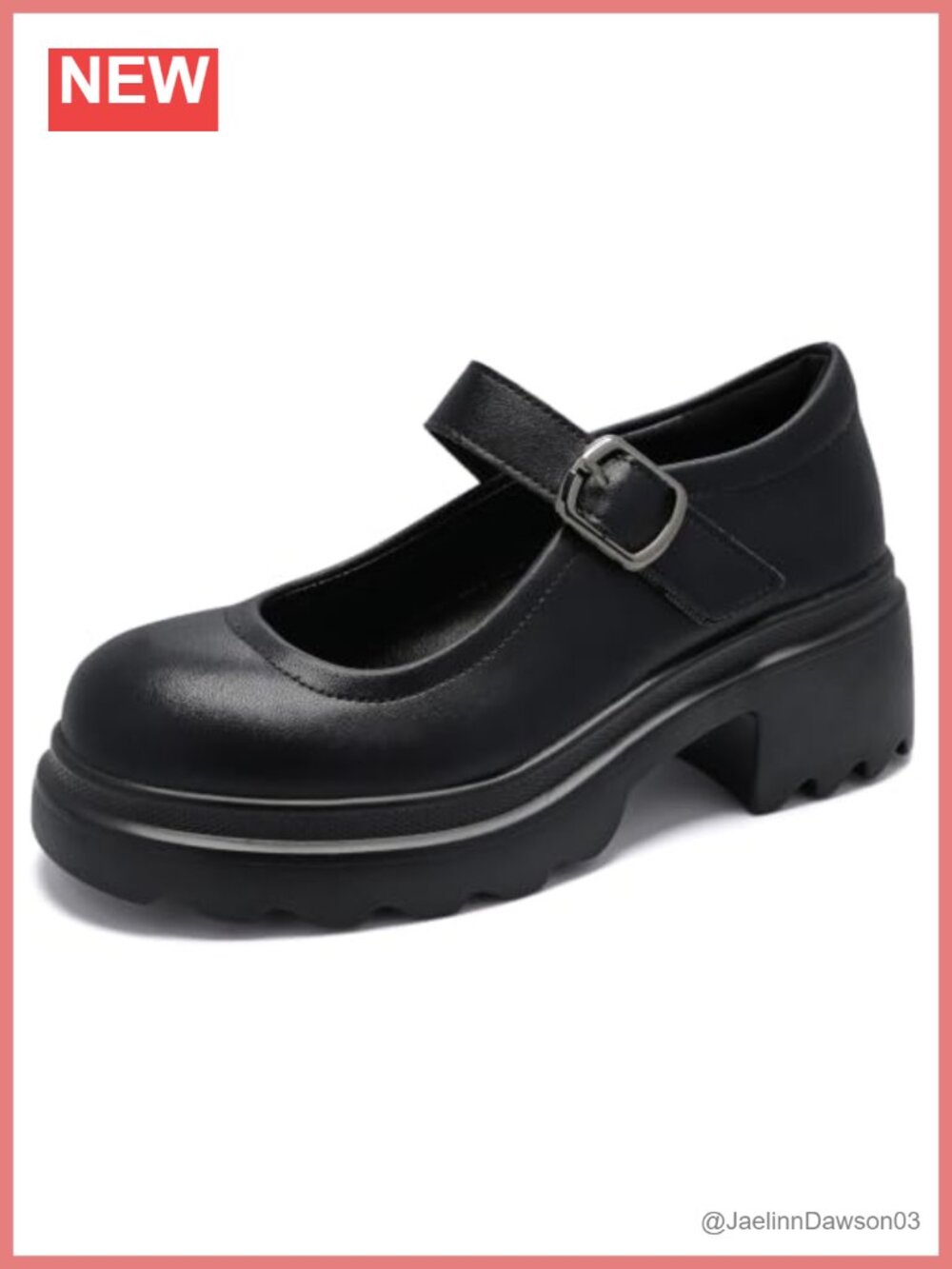 Women's Platform Heels Mary Jane Shoes Vegan Leather Wide Width Comfortable